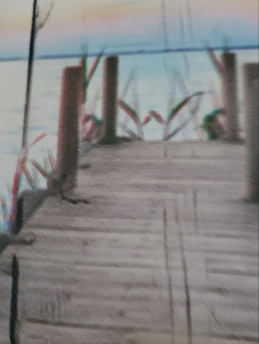 Wood Plank Style Canvas Coastal Wall Art, 'Wonderful World'  White, Blue, NWOT